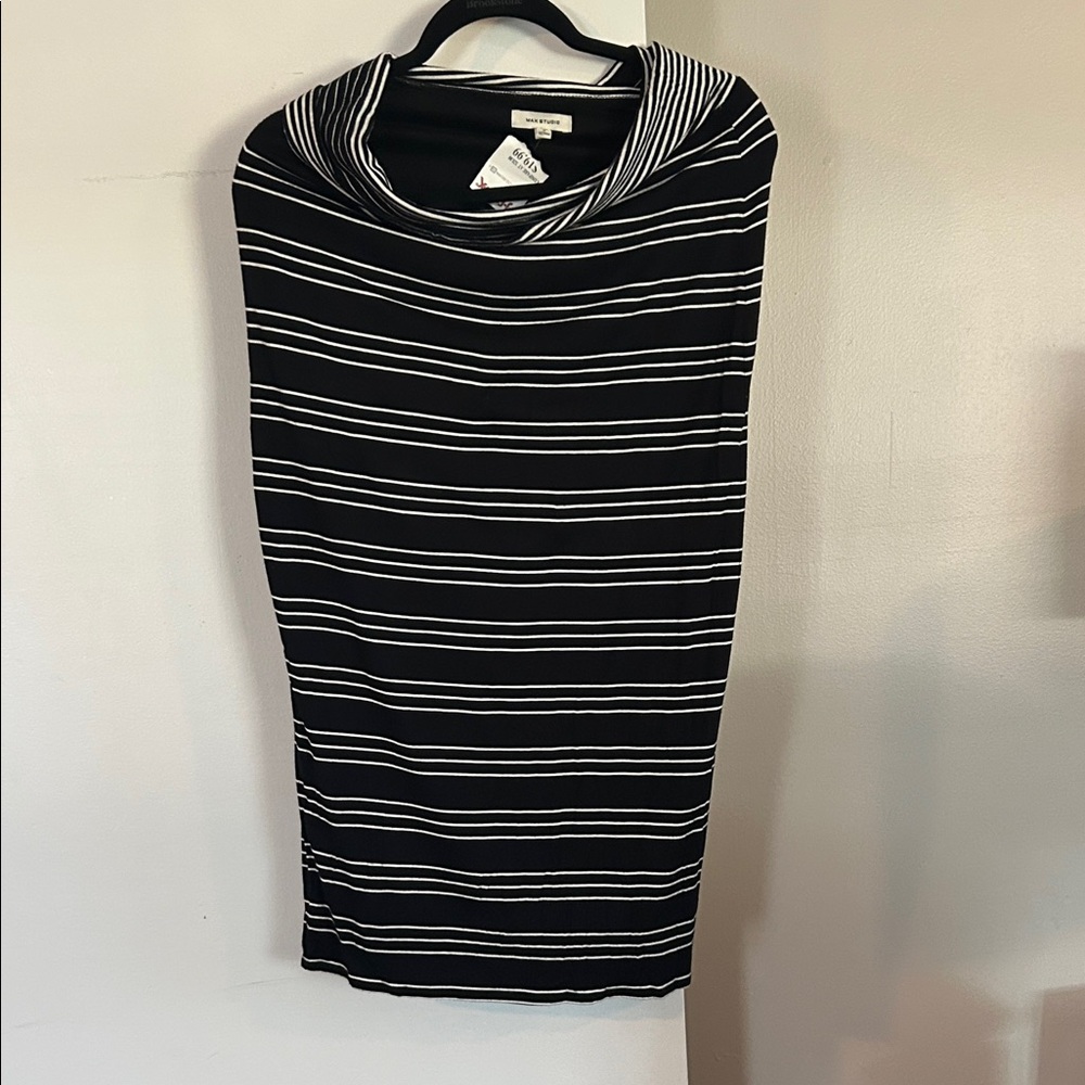 Black and White Striped Skirt
